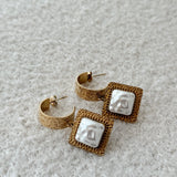 Mini hoop cube earrings
