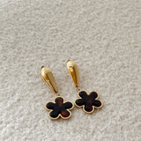 Brown flower earrings