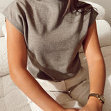Taupe soft knit with collar TL2239
