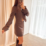 Brown striped blazer