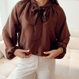 London blouse brown b610