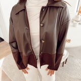Leather suede jacket Brown - Kelli B612