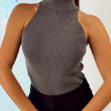 Noella turtleneck top grey
