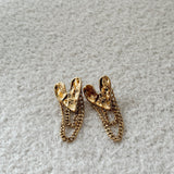 Heart chain earrings