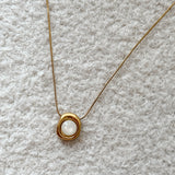 White stone necklace