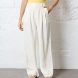 Wide ecru pantalon