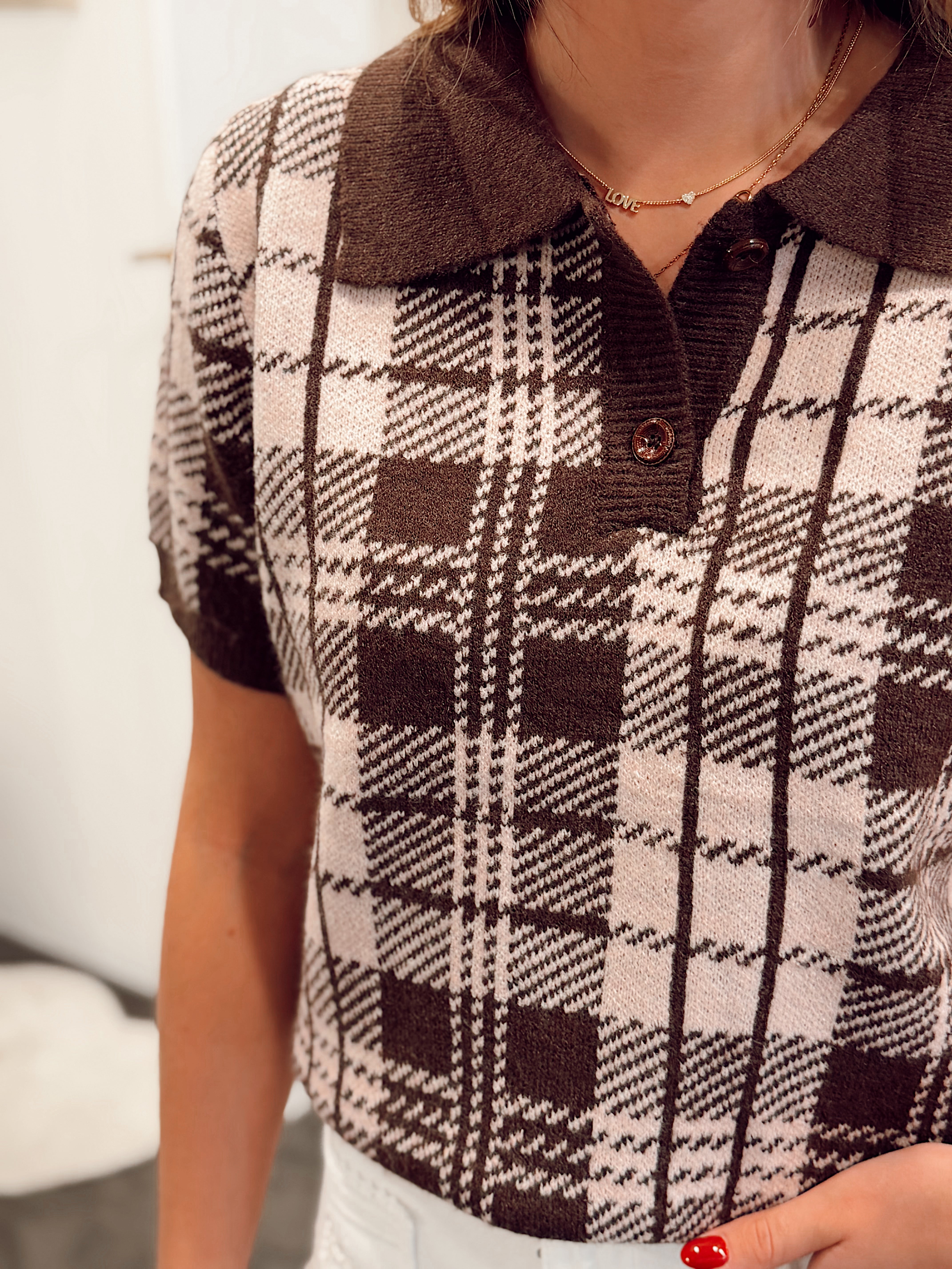 Knit Polo Brown - Athena B610