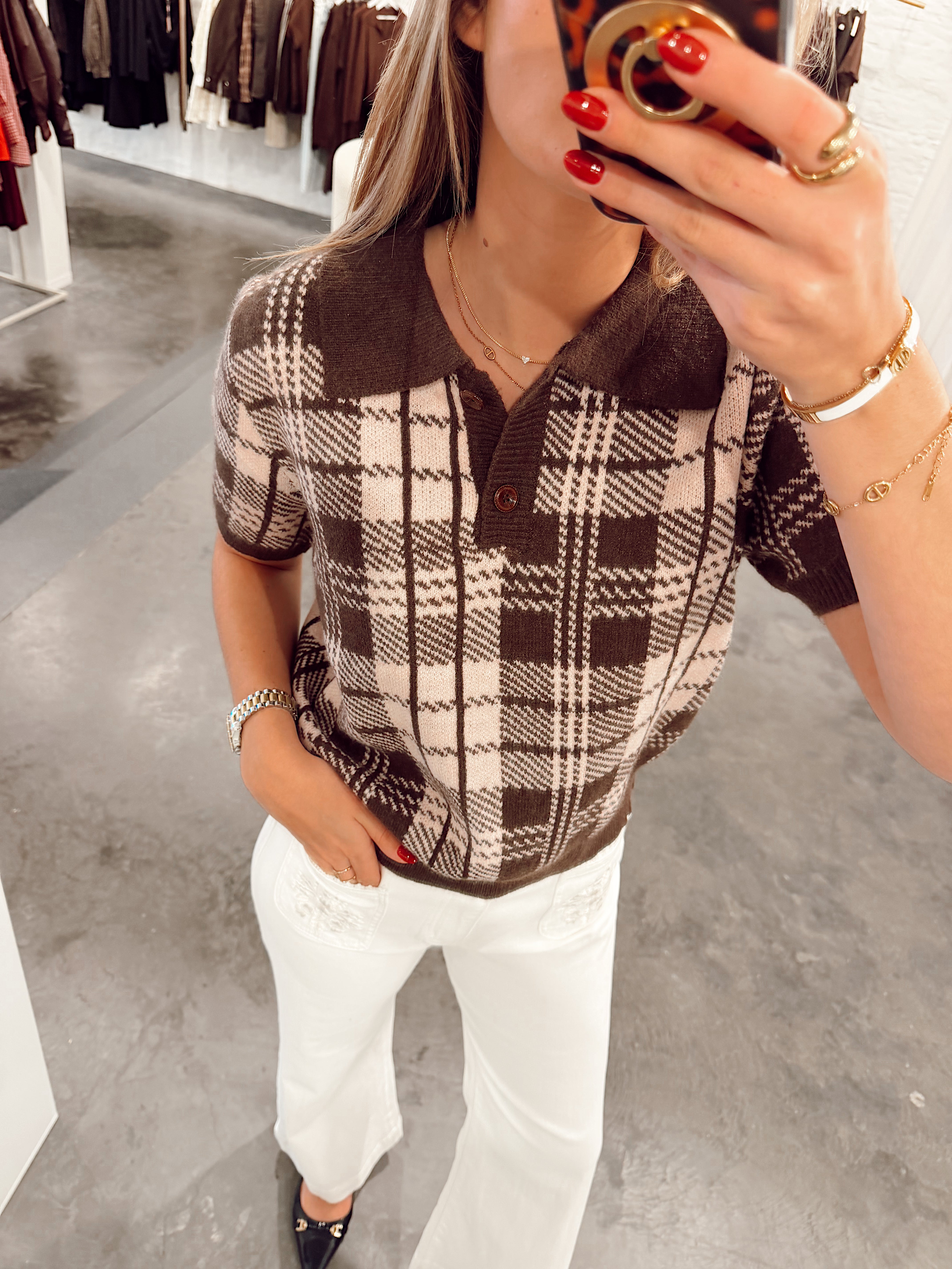 Knit Polo Brown - Athena B610