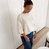 Creme soft knit with rhinestones 042386-995