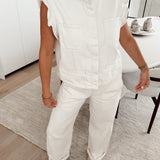 Ecru denim barrel jeans PA8127