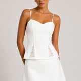 The lace essential top - WHITE 3352