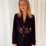 Lace muse blazer black