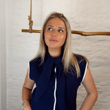 Gilet with scarf B2020 BLUE