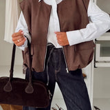 Brown soft gilet
