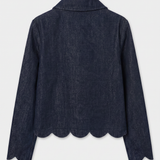 Denim ruffled jacket H2033