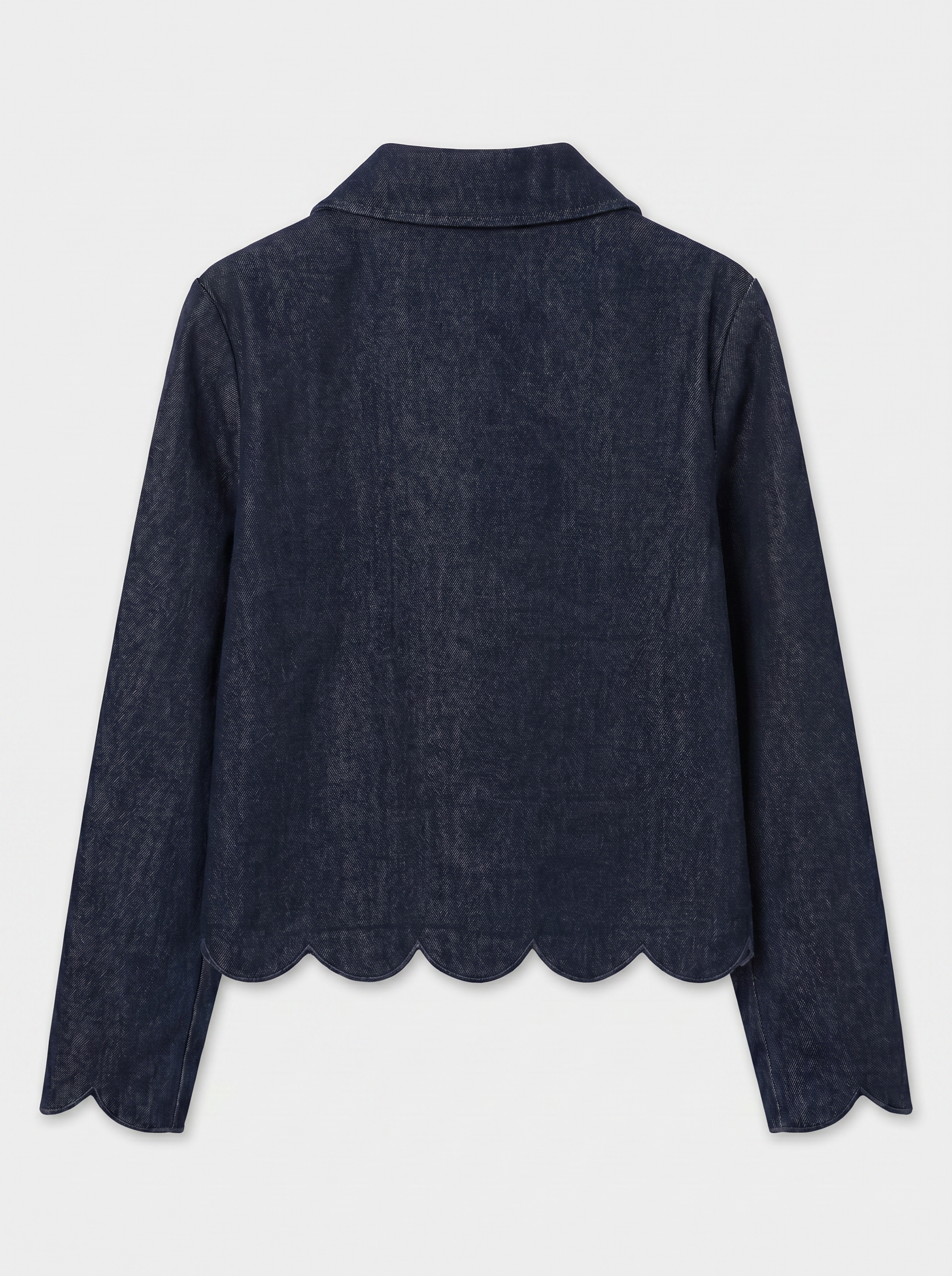 Denim ruffled jacket H2033