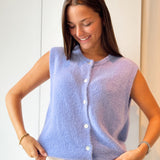 Purple Mohair Debardeur Button
