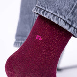 Glitter Socks Wine Red